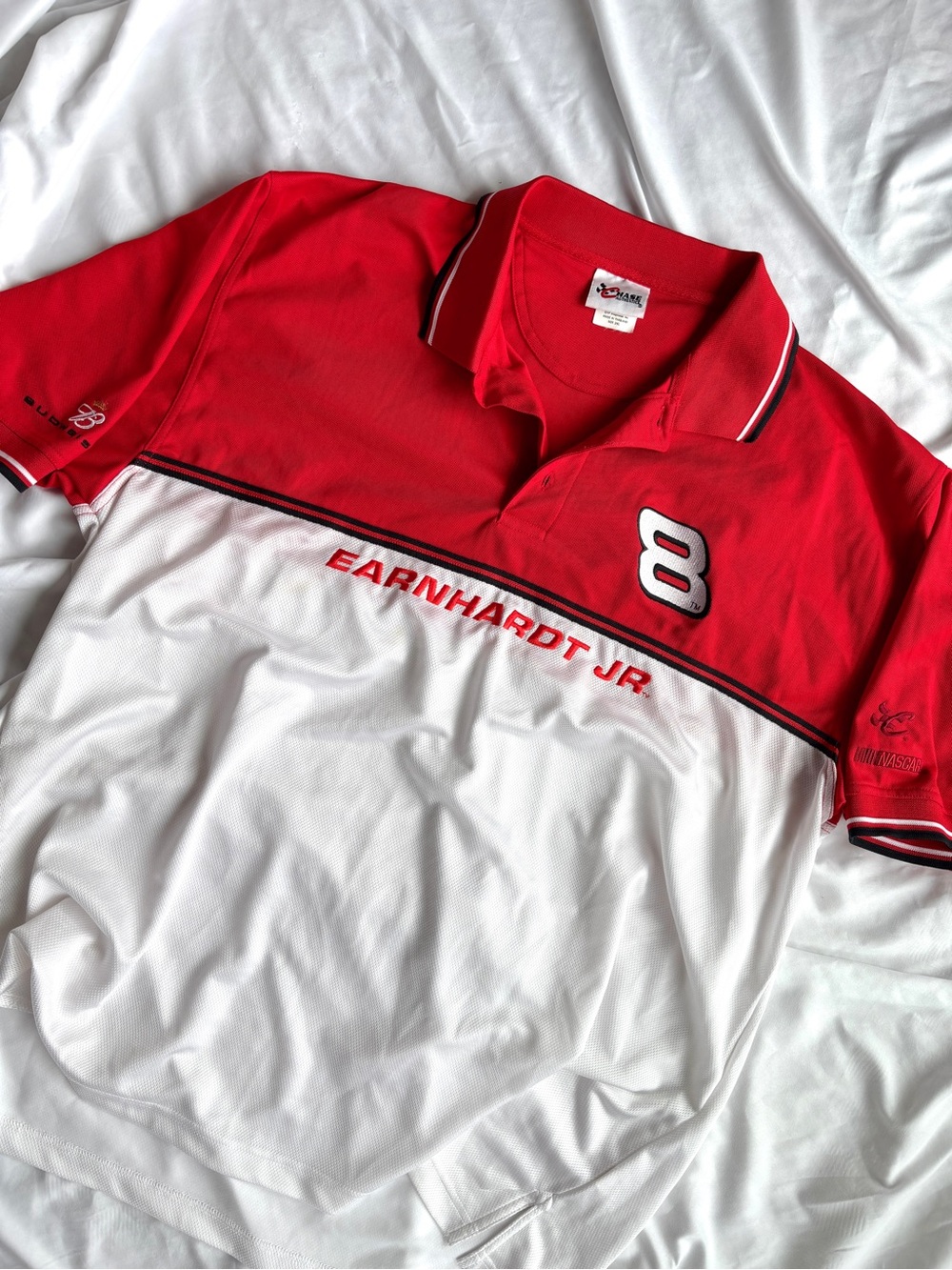 Earnhardt Jr. 8 Red & White Polo Jersey